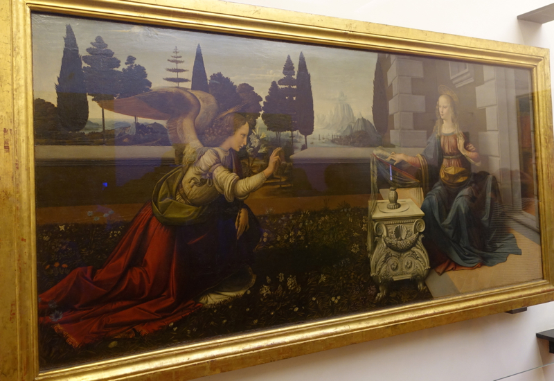 The Annunciation by Leonardo da Vinci, Uffizi, Florence