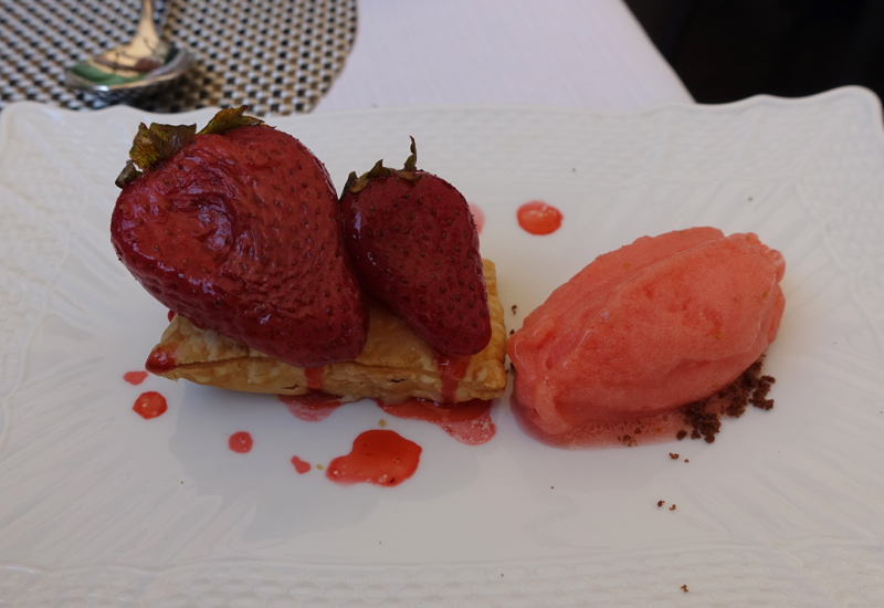 Sfogliatella with Baked Strawberries, Irene Restaurant, Florence