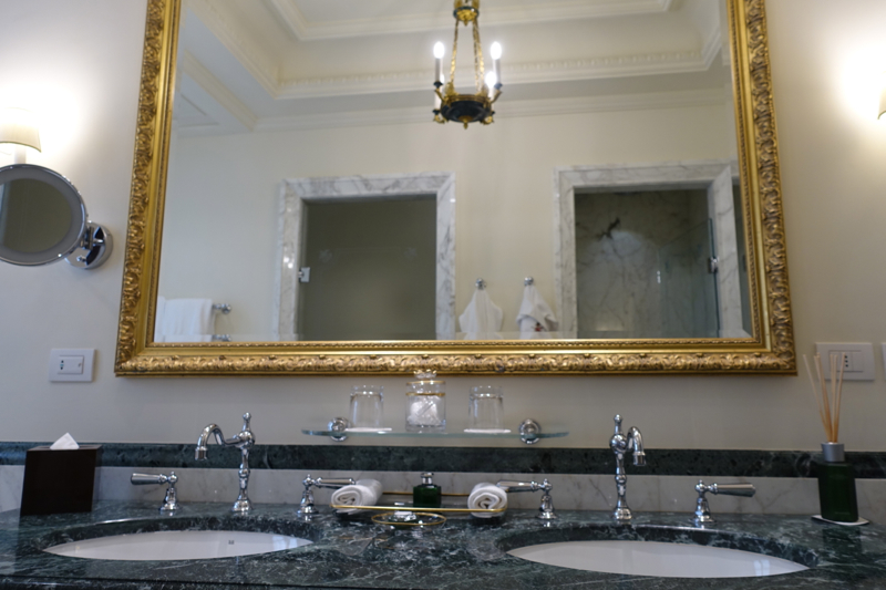 Junior Suite Bathroom with Double Sinks, Four Seasons Firenze Florence Review