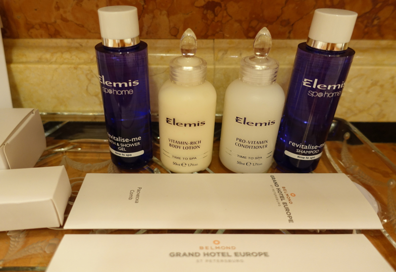 Elemis Conditioner on the Counter, Belmond Grand Hotel Europe Review