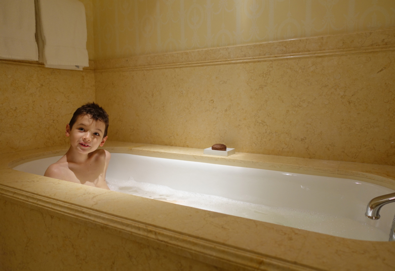 Enjoying a Bath, Four Seasons St. Petersburg Russia Review