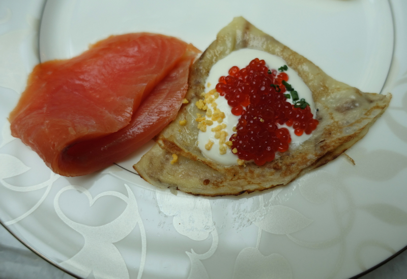 Blini with Caviar and Smoked Salmon