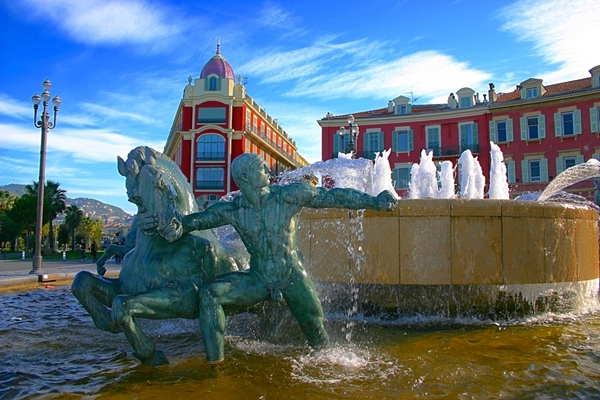 Fountain at Place Massena, Nice, France