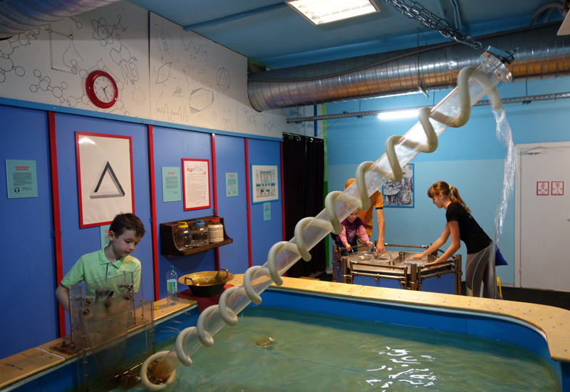 Operating Archimedes' Screw, LabyrinthUm Museum, St. Petersburg Russia