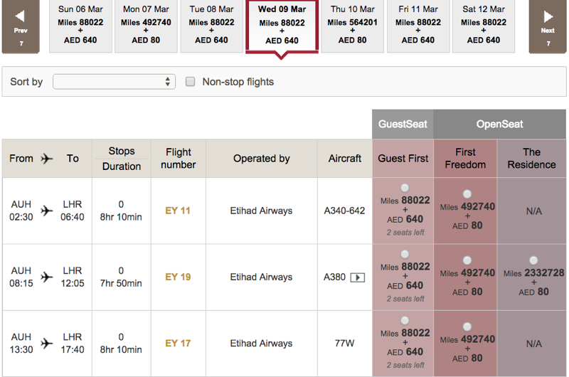 Etihad A380 First Apartment Award Space Abu Dhabi to London