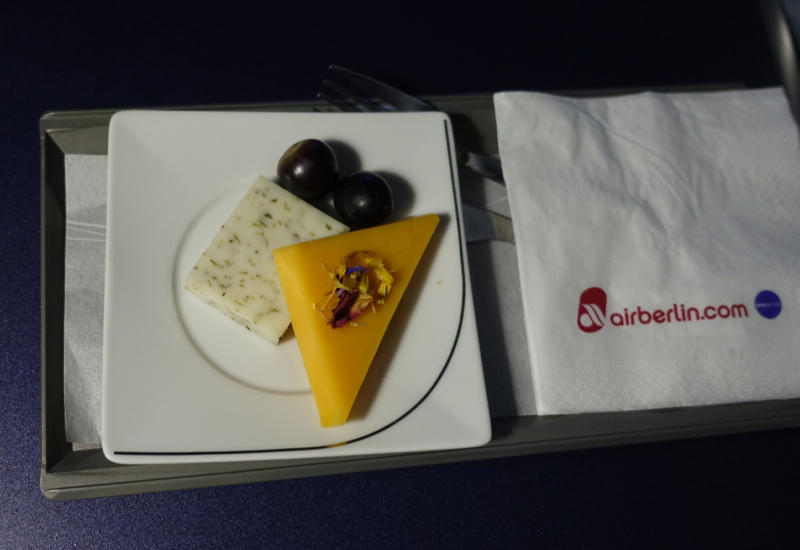 Cheese Plate, Air Berlin Business Class Review