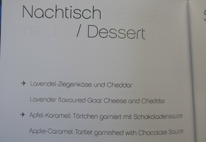 Airberlin Dessert Menu