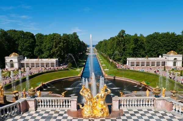 Fountains at Peterhof, near St. Petersburg, Russia