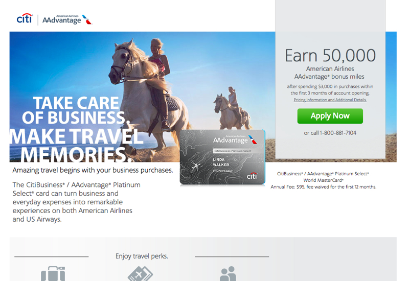 50K CitiBusiness AAdvantage Platinum Select Bonus Offer