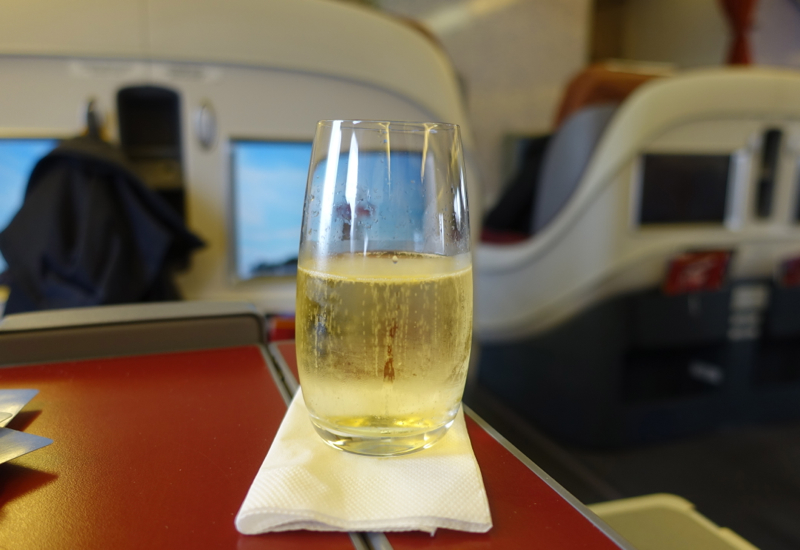 Champagne Pre-Flight Drink, TAM Airlines New Business Class Review