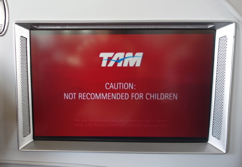 TAM Airlines IFE: Warning That Film Not Recommended for Kids