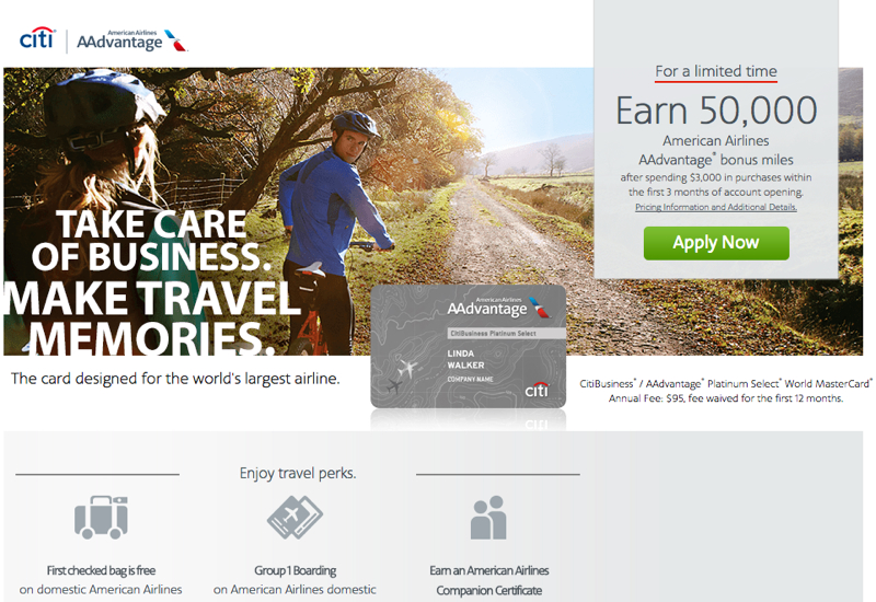 50K CitiBusiness AAdvantage Platinum Select Offer Returns