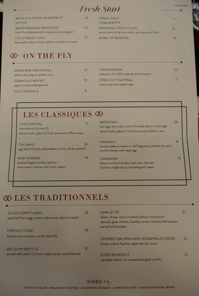 Cafe Boulud Toronto Menu-Breakfast