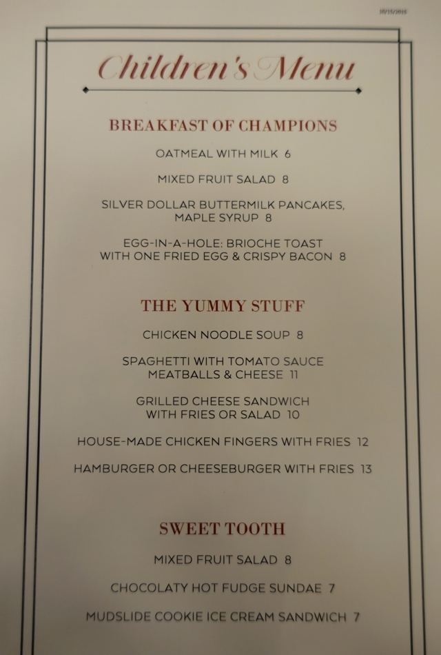 Cafe Boulud Toronto-Kids' Menu