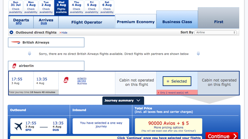 New Airberlin Route: San Francisco SFO to Dusseldorf for 90K Avios Each Way