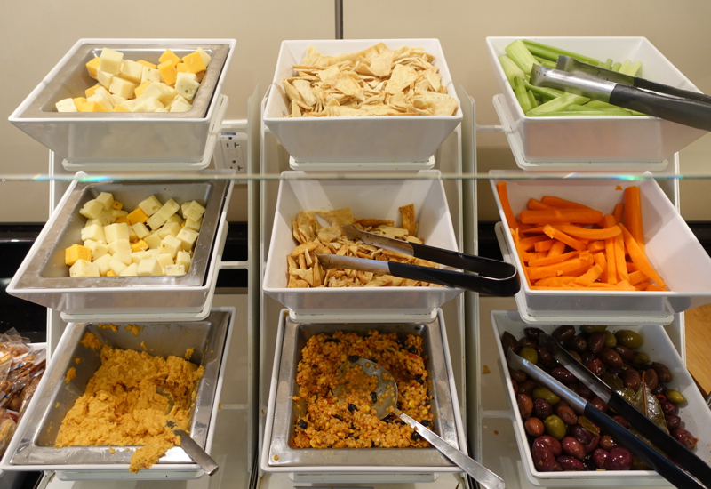 Veggies, Cheese and Chips at Admirals Club Lounge, JFK Terminal 8