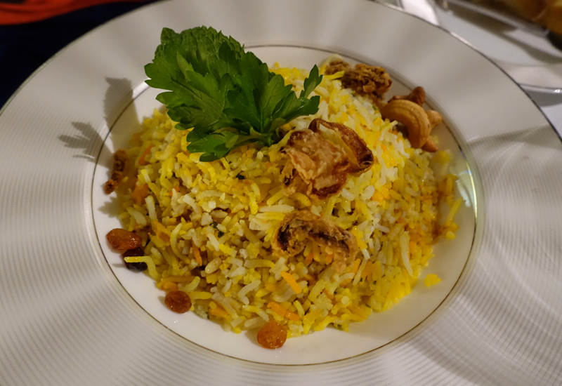 Lamb Biryani, Etihad First Class Apartment A380 Review