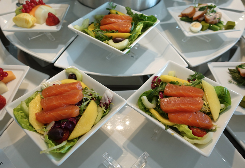 Balik Salmon Salad, Emirates Lounge Review, London Heathrow