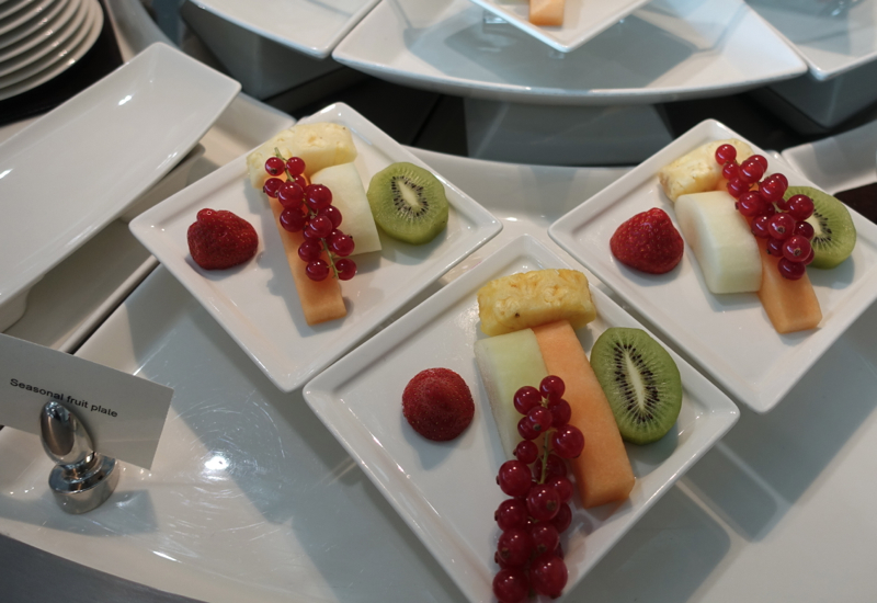 Fresh Fruit Plate, Emirates Lounge Review, LHR T3