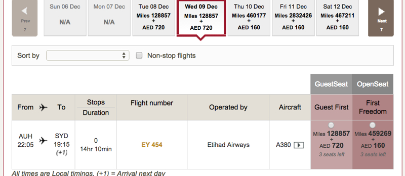 AAdvantage Award Chart Devaluation Strategy: Etihad First Apartment Last Minute Award Space 