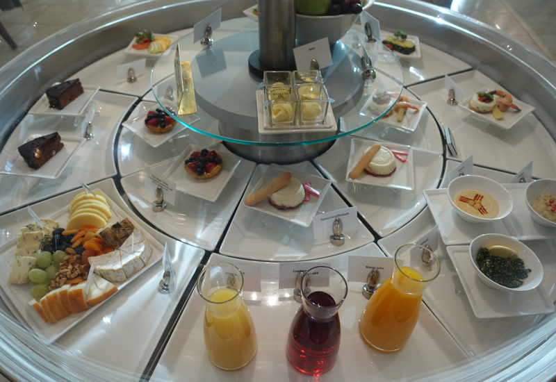 Desserts, Cheese, Juices, Hummus, Emirates Lounge JFK Review