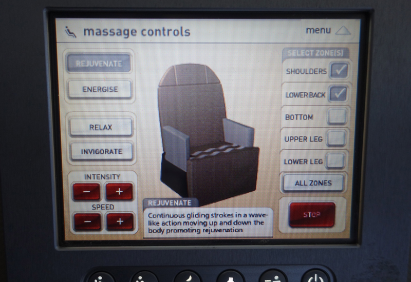 Massage Controls, Qantas First Class Seat Review, A380