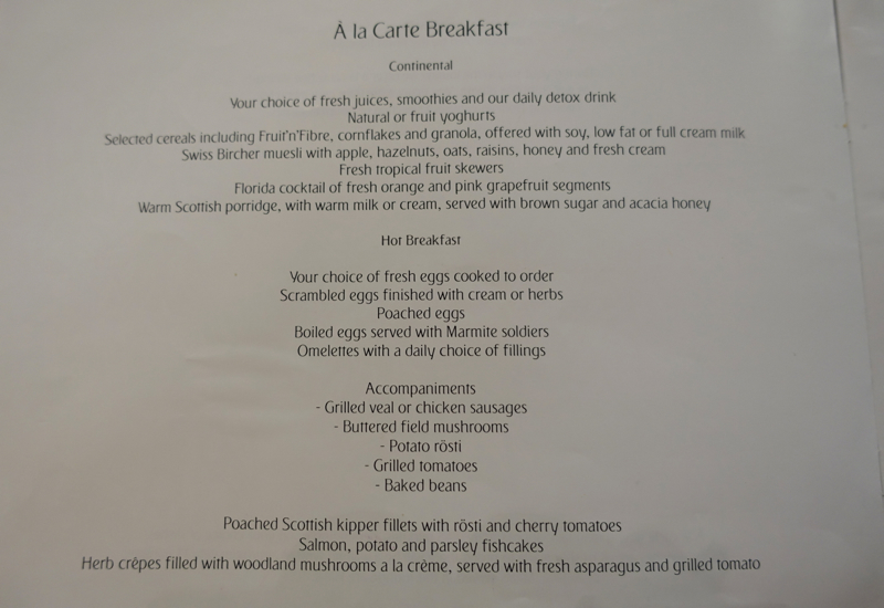 Emirates First Class Lounge Dubai Breakfast Menu