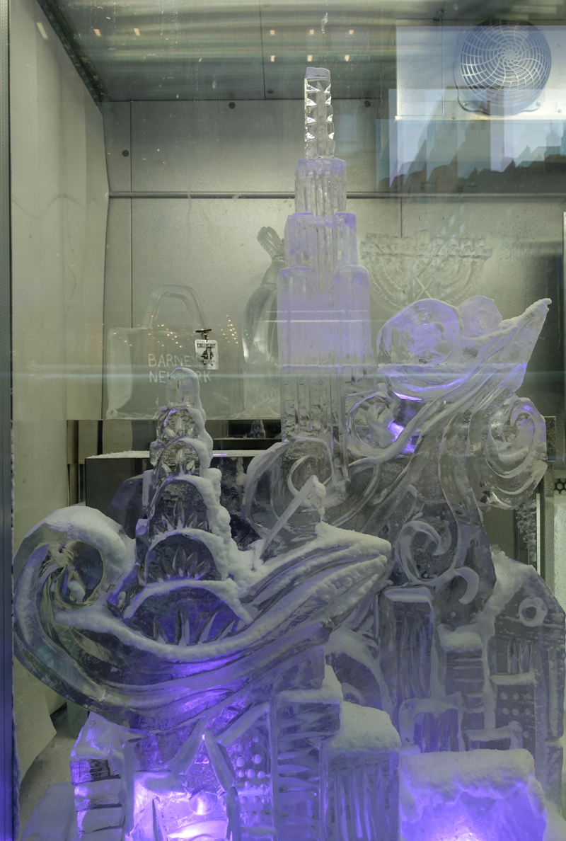 Empire State Building and Chrysler Building Ice Sculpture, Barneys New York 2015 Holiday Windows