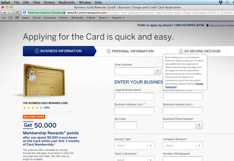 How to Get the 50K AMEX Business Gold Card Offer