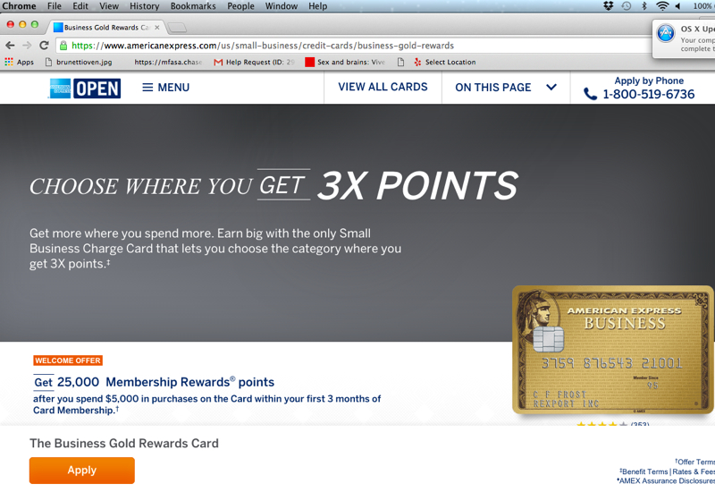 Google Chrome: Only 25K AMEX Business Gold Offer