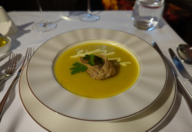 Yellow Pepper Lemongrass Soup, Etihad A380 First Apartment Review