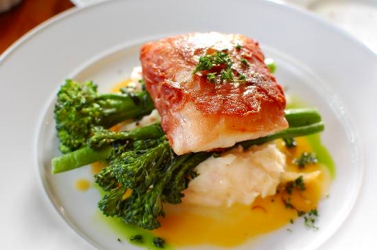 Prosciutto wrapped cod, Atria, Edgartown, Martha's Vineyard