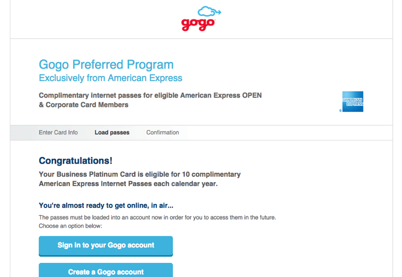 Free Gogo WiFi Passes with AMEX Business Platinum