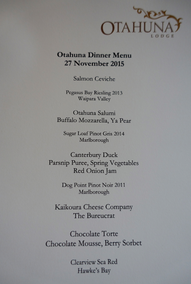 Otahuna Lodge Dinner Tasting Menu with Paired Wines