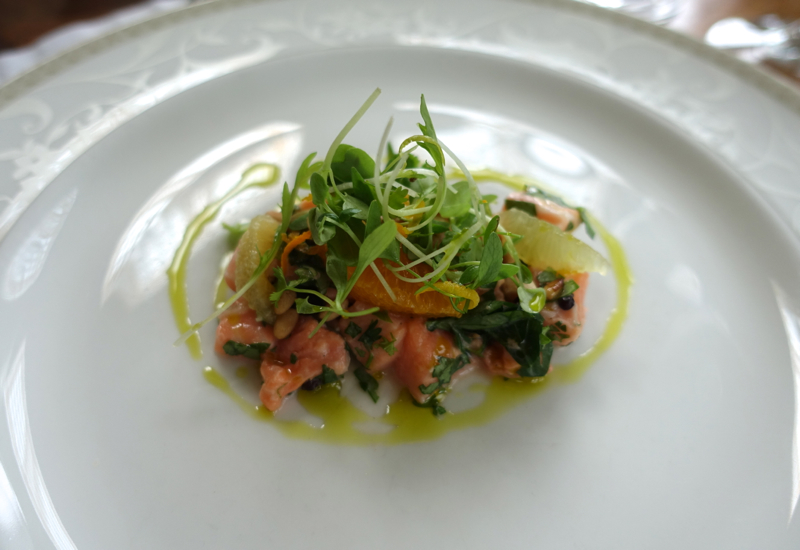 Salmon Ceviche, Otahuna Lodge Dining Review