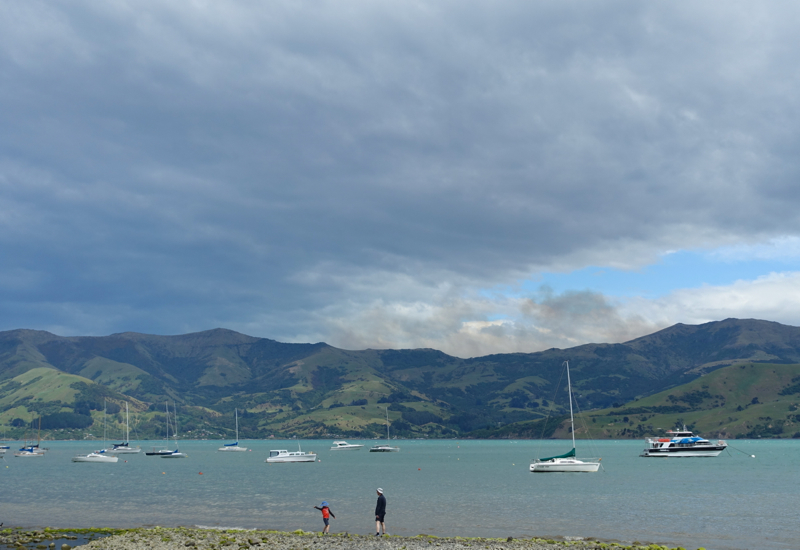 Skip Stones by Akaroa Harbor, New Zealand