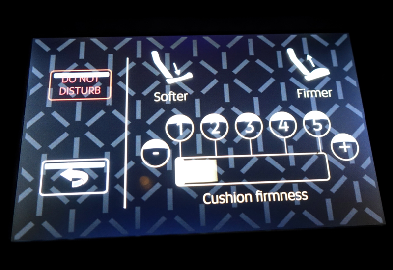 Touchscreen Seat Control, Etihad First Apartment Review