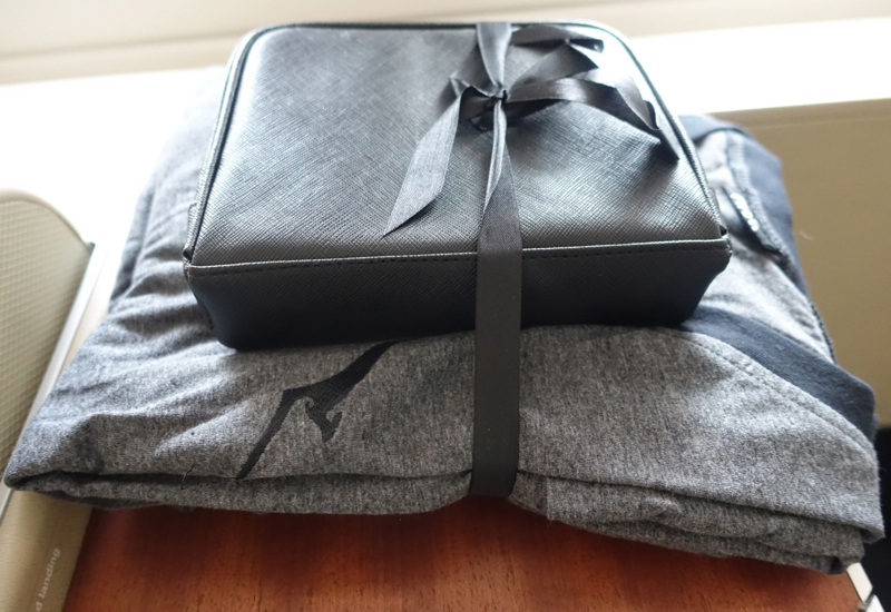 Qantas First Class Pajamas and Amenity Kit