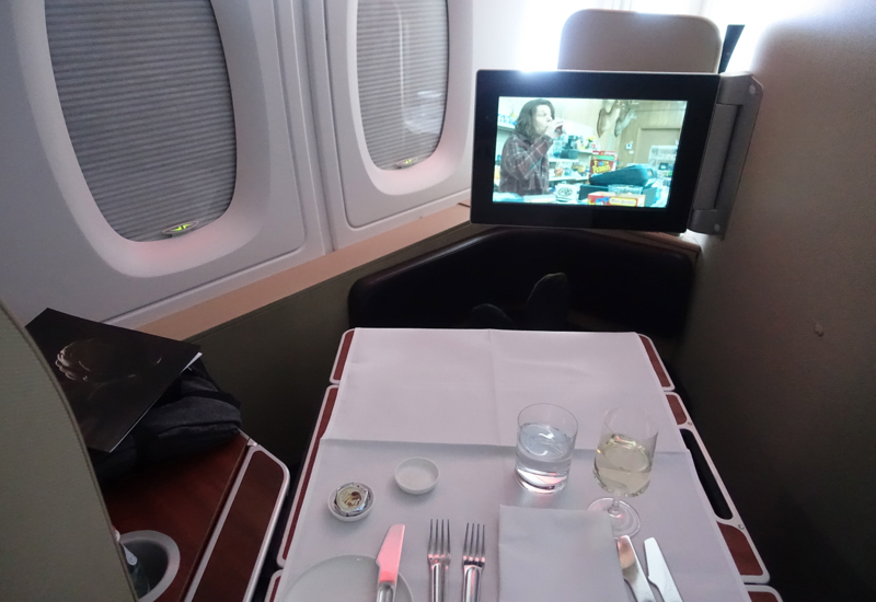 Qantas A380 First Class Review: Glare When Trying to Watch Films