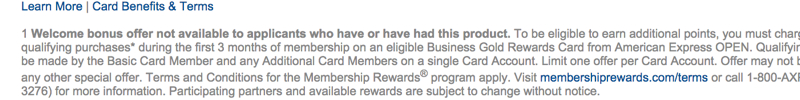 AMEX Business Gold Card Signup Bonus Not Available to Applicants Who Have or Have Had the Card