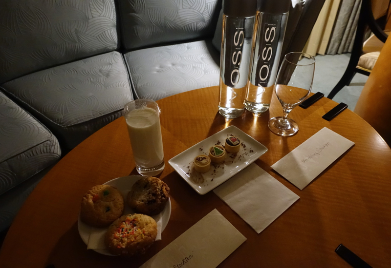 Cookies, Milk and Treats at Turndown, Mandarin Oriental Boston Review