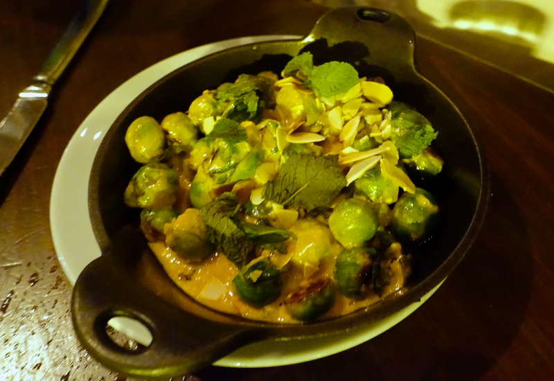 Brussels Sprouts with Spicy Maple Cloumage Cheese, Trade Boston Review