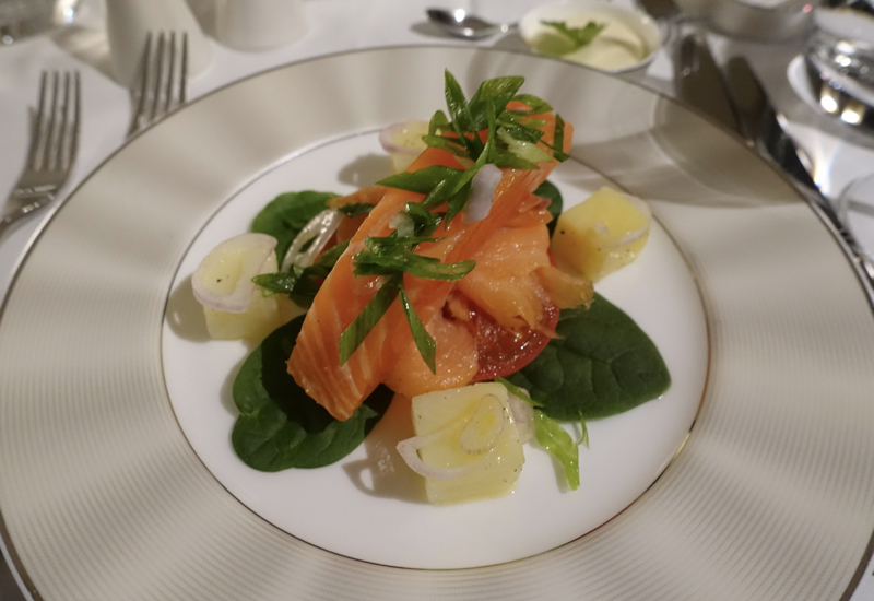 Balik Salmon Appetizer, Etihad First Apartment A380 Review