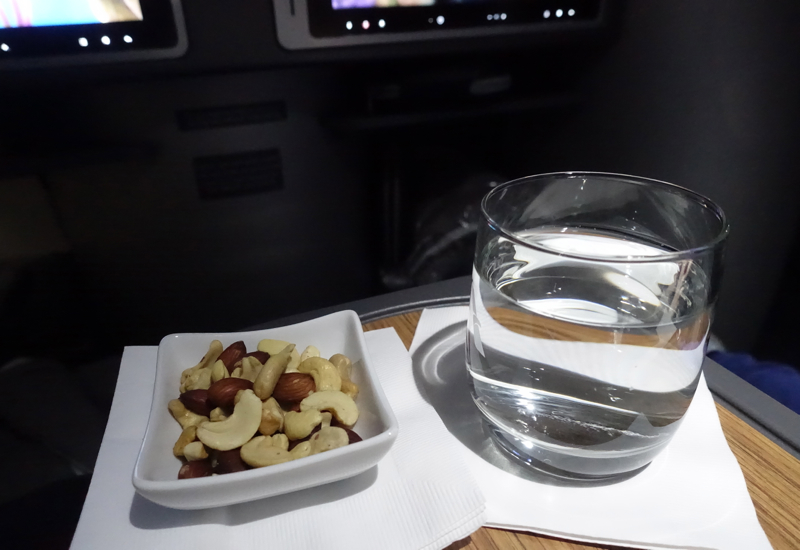 Mixed Nuts and Drink, American A321 Business Class Review JFK to LAX