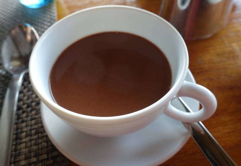 Dark, Rich Hot Chocolate at Breakfast