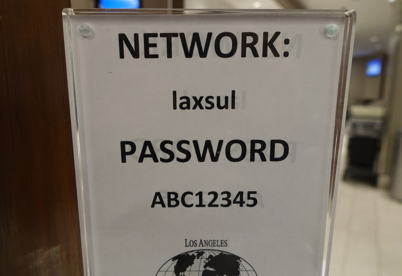 WiFi Password, Los Angeles International Lounge Review, LAX