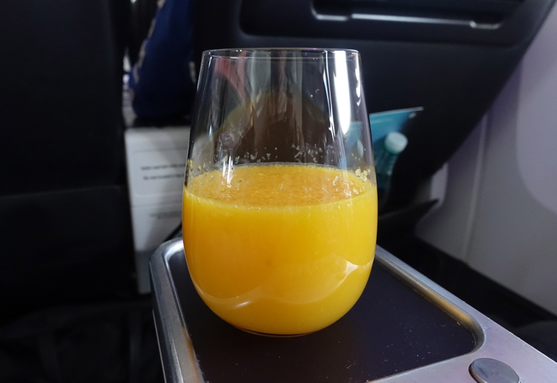 Best Premium Economy: Fresh Squeezed Orange Juice