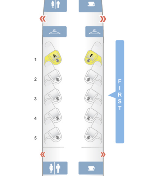 American Airlines A321 First Class Seat Map