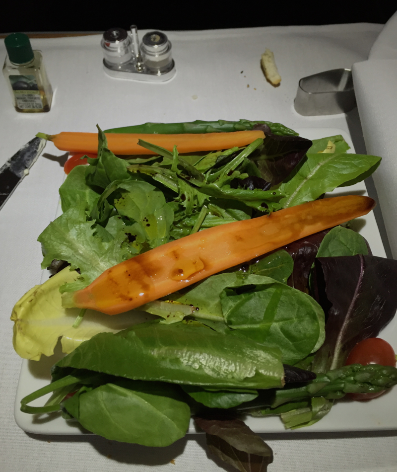 Salad, American Airlines A321 First Class Review