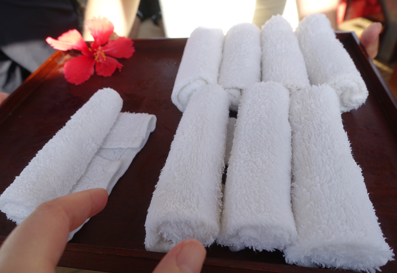 Cool Towels, Four Seasons Bora Bora Yacht Review